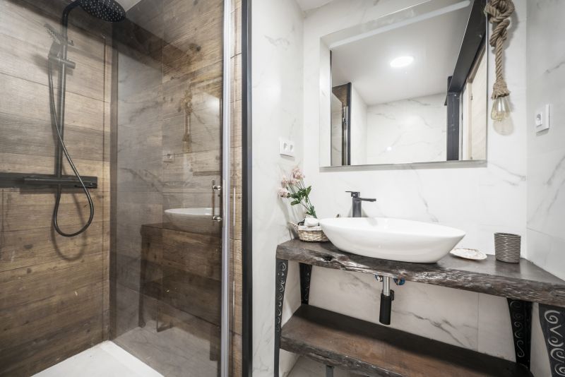 Compact Shower with Space-Saving Fixtures